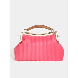 RIBBED TEXTURE FASHION BAG - FUCHSIA